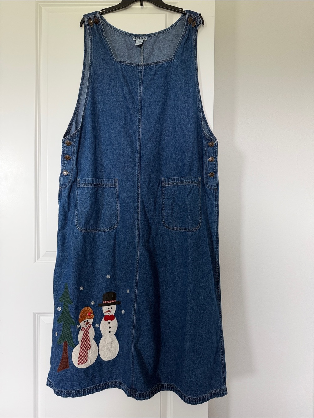 Vintage Haiks Denim Snowman Jumper Dress